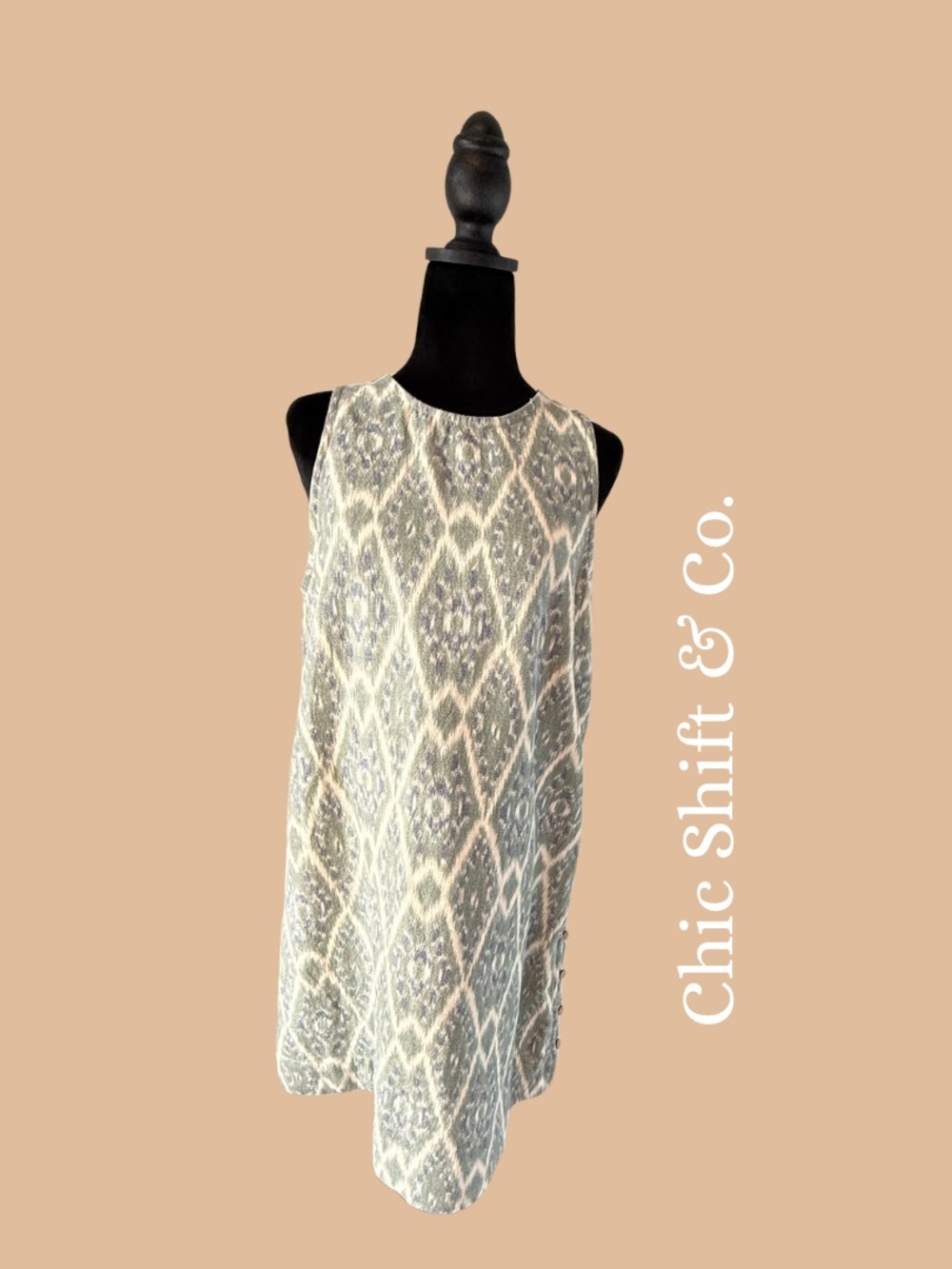 Faherty Carini Ikat Sleeveless Shift Dress